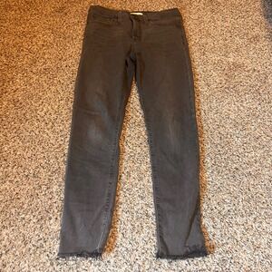 Madewell 9 Inch‎ Mid Rise Skinny Jeans Women's Size 28 Black Frayed Hem